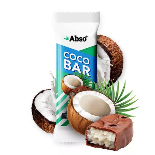 Abso Coco Bar - Baton de desert vegan cu nucă de cocos - 35 g / 20 buc 