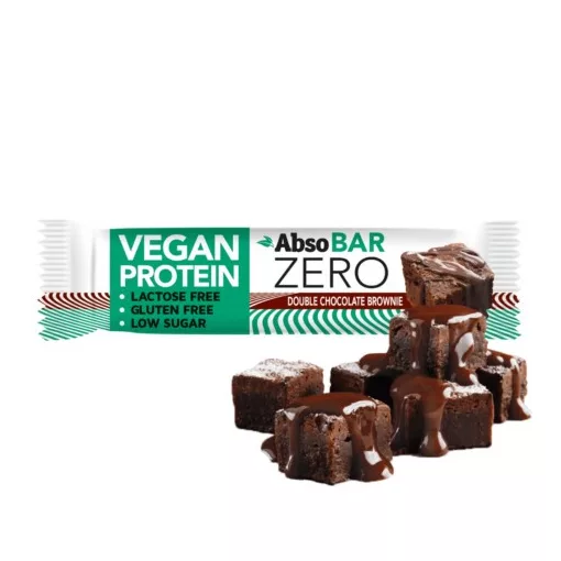 AbsoBar Zero - Dupla csokoládés brownie, vegán fehérje szelet - 24 x 40 g / 24 db