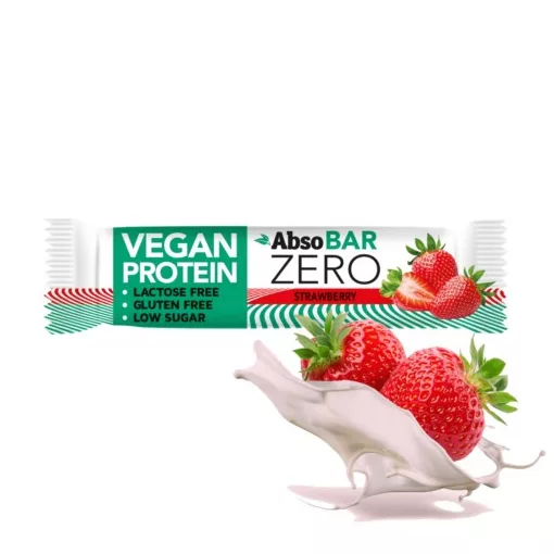 AbsoBar Zero - Eper, vegán fehérje szelet - 24 x 40 g / 24 db 
