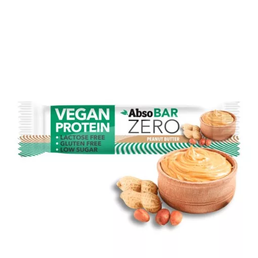 AbsoBar Zero - Mogyoróvaj, vegán fehérje szelet - 24 x 40 g / 24 db
