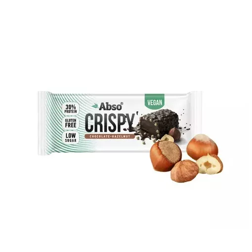 Abso Crispy Bar, Csokoládés-mogyorókrémes ízű vegán fehérjeszelet - 50 g