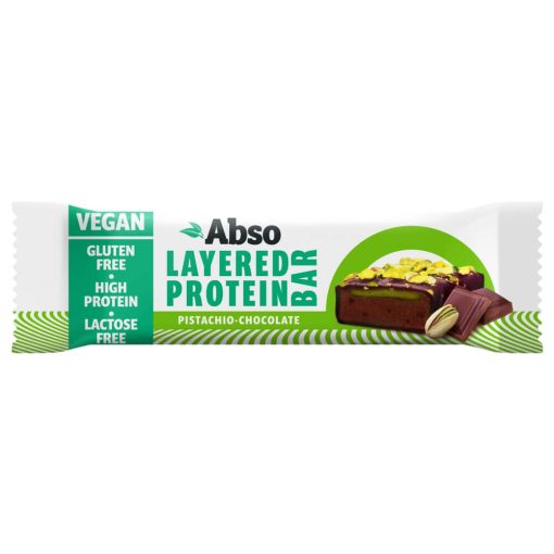 Abso Layered Protein Bar, Pisztáciás-étcsokoládés réteges fehérjeszelet - 50 g