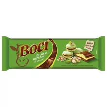 Boci – Ciocolată cu gust de fistic și cremă de alune, umplută cu bucăți de migdale caramelizate, 280g