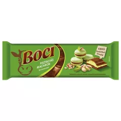   Boci – Ciocolată cu gust de fistic și cremă de alune, umplută cu bucăți de migdale caramelizate, 280g