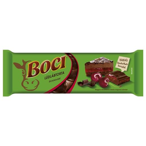 Boci – Ciocolată neagră cu aromă de prăjitură „Lúdlábtorta” cu visine si alune