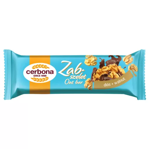 Cerbona Baton din ovăz și nuci, cu glazură de cacao 20 x 40 g / 20 buc