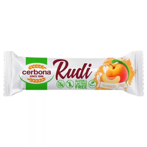 Cerbona Baton de ovăz cu umplutură de caise, cu înveliș de ciocolată, fără gluten, fără lactoză, 30 g