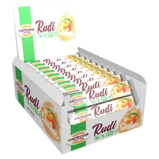 Cerbona Baton de ovăz cu umplutură de caise, cu înveliș de ciocolată, fără gluten, fără lactoză, 30 x 30 g / 30 bucati in pachet