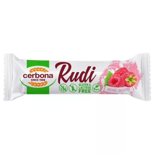 Cerbona Batoane de ovăz cu umplutură de zmeură, cu înveliș de ciocolată, cu îndulcitori, fără zahăr adăugat, fără gluten, fără lactoză, 30 g
