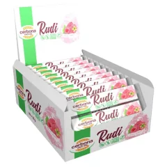   Cerbona Batoane de ovăz cu umplutură de zmeură, cu înveliș de ciocolată, cu îndulcitori, fără zahăr adăugat, fără gluten, fără lactoză, 30 x 30 g / 30 bucati in pachet