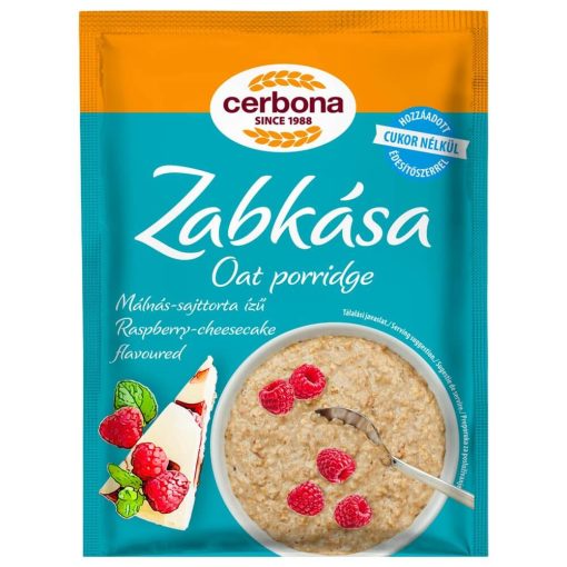 Cerbona Málnás-sajttorta ízű zabkása, hozzáadott cukor nélkül 50g