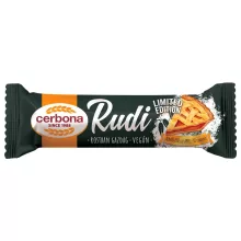 Cerbona – Baton ediție limitată „Rudi” cu gust de plăcintă cu mere, cu umplutură de mere și glazură de cacao, 30 g