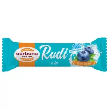 Cerbona Rudi baton cu Ovăz, Umplutură de Afine și Glazură de Cacao, fără zahăr adăugat