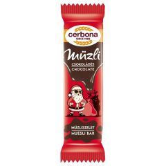 Baton de müsli cu ciocolată – 20 g (Ambalaj Moș Crăciun, ediție limitată)   Baton de müsli cu ciocolată – 20 g (Ambalaj Moș Crăciun, ediție limitată)