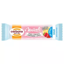 Cerbona Baton musli cu căpșuni și lămâie, 20 g