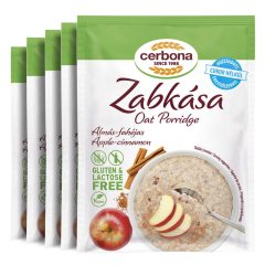 Terci de ovăz cu mere și scorțișoară Cerbona, fără gluten, fără lactoză și fără zahăr adăugat - 5 x 50 g / Pachet de gustări   Terci de ovăz cu mere și scorțișoară Cerbona, fără gluten, fără lactoză și fără zahăr adăugat - 5 x 50 g / Pachet de gustări