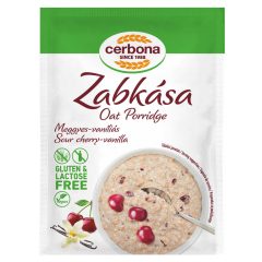 Terci de ovăz cu vișine și vanilie Cerbona, fără gluten și fără lactoză - 50 g   Terci de ovăz cu vișine și vanilie Cerbona, fără gluten și fără lactoză - 50 g