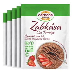   Terci de ovăz cu ciocolată și căpșuni Cerbona, fără gluten și fără lactoză - 5 x 50 g / Pachet de gustări