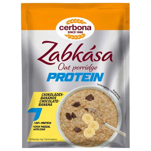 Terci de ovăz proteic cu ciocolată și banane Cerbona Sport, cu îndulcitori - 60 g