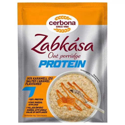 Terci de ovăz proteic cu caramel sărat Cerbona Sport, cu îndulcitori - 60 g