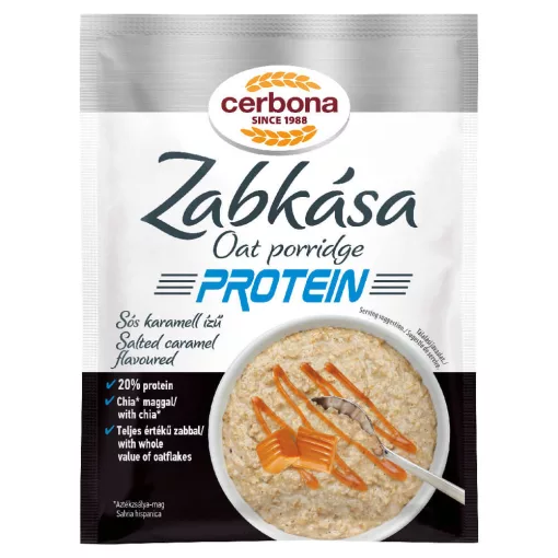 Terci de ovăz proteic cu caramel sărat Cerbona Sport, cu îndulcitori - 60 g