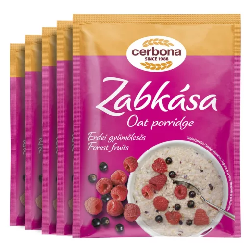 Terci de ovăz cu fructe de pădure Cerbona - 5 x 55 g / Pachet de gustări