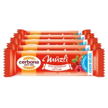 Baton musli cu fructe roșii Cerbona - 5 x 20 g / Pachet de gustări