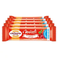   Baton musli cu fructe roșii Cerbona - 5 x 20 g / Pachet de gustări
