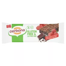 Big baton musli cu ciocolată, zmeură și glazură de cacao Cerbona, fără gluten, fără lactoză - 35 g