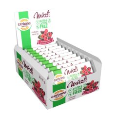 Cerbona Big Glutén- és laktózmentes Étcsokoládés-málnás müzliszelet 20 x 35 g / 20 db   Cerbona Big Glutén- és laktózmentes Étcsokoládés-málnás müzliszelet 20 x 35 g / 20 db