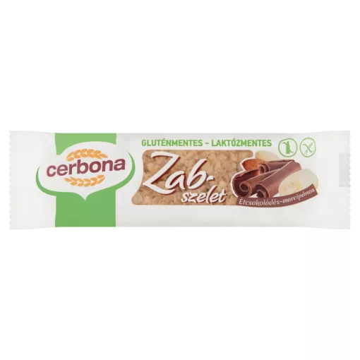 Baton ovăz cu ciocolată și marțipan Cerbona, fără gluten, fără lactoză - 40 g
