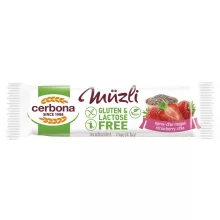 Cerbona Big Glutén- és Laktózmentes Epres-chia magos müzliszelet 35g