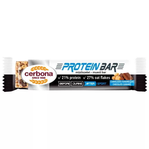 Cerbona Sport Protein csokoládés-karamellás müzliszelet 20 x 35 g / 20 db