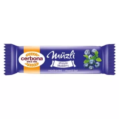 Baton musli cu afine și cu glazură de iaurt Cerbona - 20 g