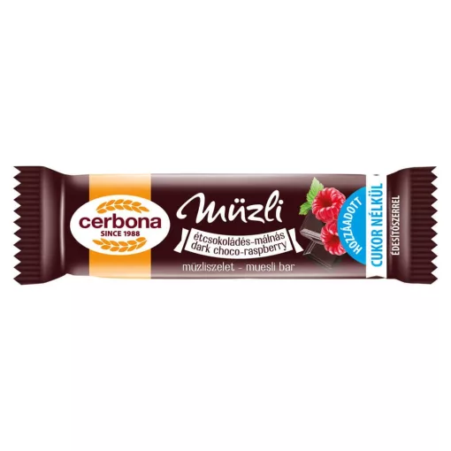 Baton musli cu ciocolată și zmeură Cerbona - 20 x 20 g / 20 buc