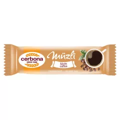 Baton musli cu cafea și glazură albă Cerbona - 20 g