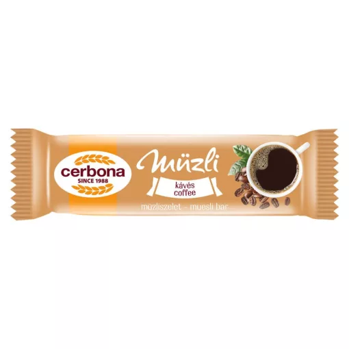 Baton musli cu cafea și glazură albă Cerbona - 20 x 20 g / 20 buc