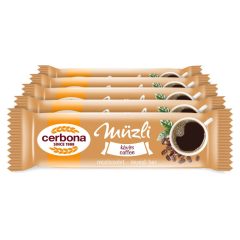 Baton musli cu cafea și glazură albă Cerbona - 5 x 20 g / Pachet de gustări   Baton musli cu cafea și glazură albă Cerbona - 5 x 20 g / Pachet de gustări
