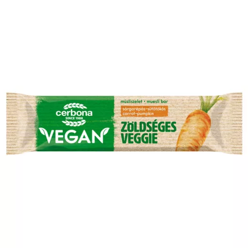 Baton vegan cu morcovi și dovleac Cerbona - 5 x 25 g / Pachet de gustări