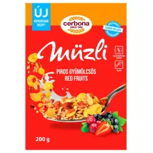 Cerbona Musli cu fructe roșii cu îndulcitor și fără zahăr adăugat - 200 g