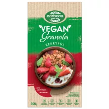 Granola cu fructe roșii, vegane, Cerbona, fără zahăr adăugat - 300 g