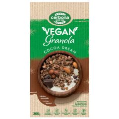 Granola cu migdale și ciocolată, vegane, Cerbona, fără zahăr adăugat - 300 g   Granola cu migdale și ciocolată, vegane, Cerbona, fără zahăr adăugat - 300 g