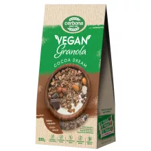 Granola cu migdale și ciocolată, vegane, Cerbona, fără zahăr adăugat - 300 g