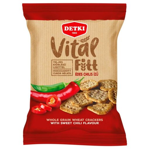 Detki Vitál-Fitt, Édes-chilis ízű teljkiőrlési kréker, 100g