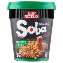 Nissin Soba Cup – preparat instant cu tăiței, aromă teriyaki – 90 g   Nissin Soba Cup – preparat instant cu tăiței, aromă teriyaki – 90 g