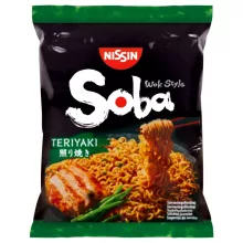 Nissin Soba preparat instant cu tăiței, aromă teriyaki – 111 g
