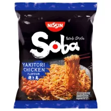 Nissin Soba preparat instant cu tăiței, aromă de pui yakitori – 110 g