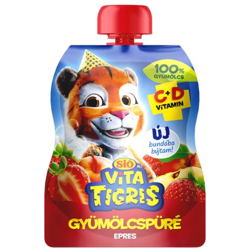 Sió Vitatigris piure de fructe cu căpșuni - 90 g