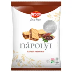   URBAN Love Free, Napolitană cu cacao, fără zahăr adăugat, 180 g