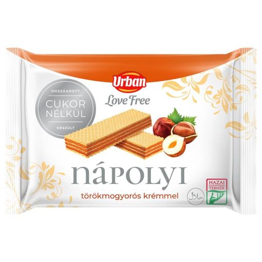 URBAN Love Free, baton de napolitană cu alune, 65g